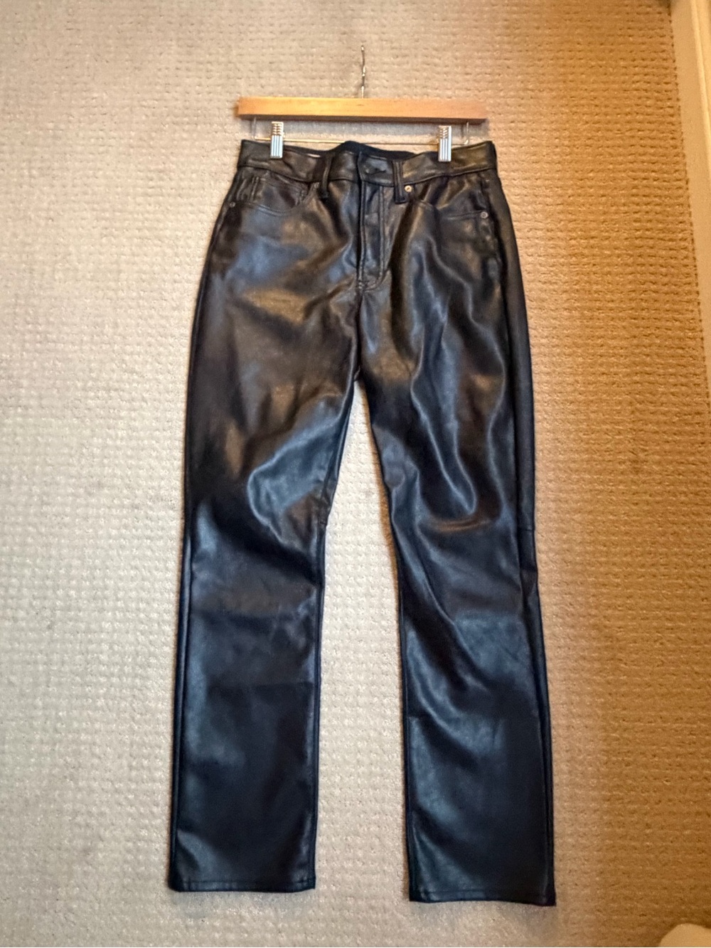 GAP Black Vintage Slim High-Rise Faux Leather Pants
